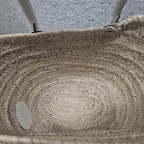 Chloe Marcie Basket Bag Raffia & Leather Medium - Picture 7 of 9